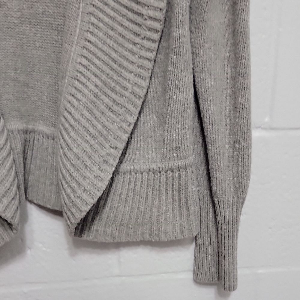 Talbots Petites Gray Shawl Collar Knit Cardigan Sweater Size LP - Picture 6 of 12